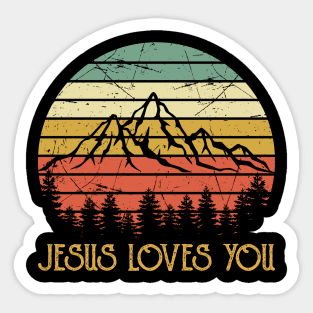 Vintage Christian Jesus Loves You Sticker